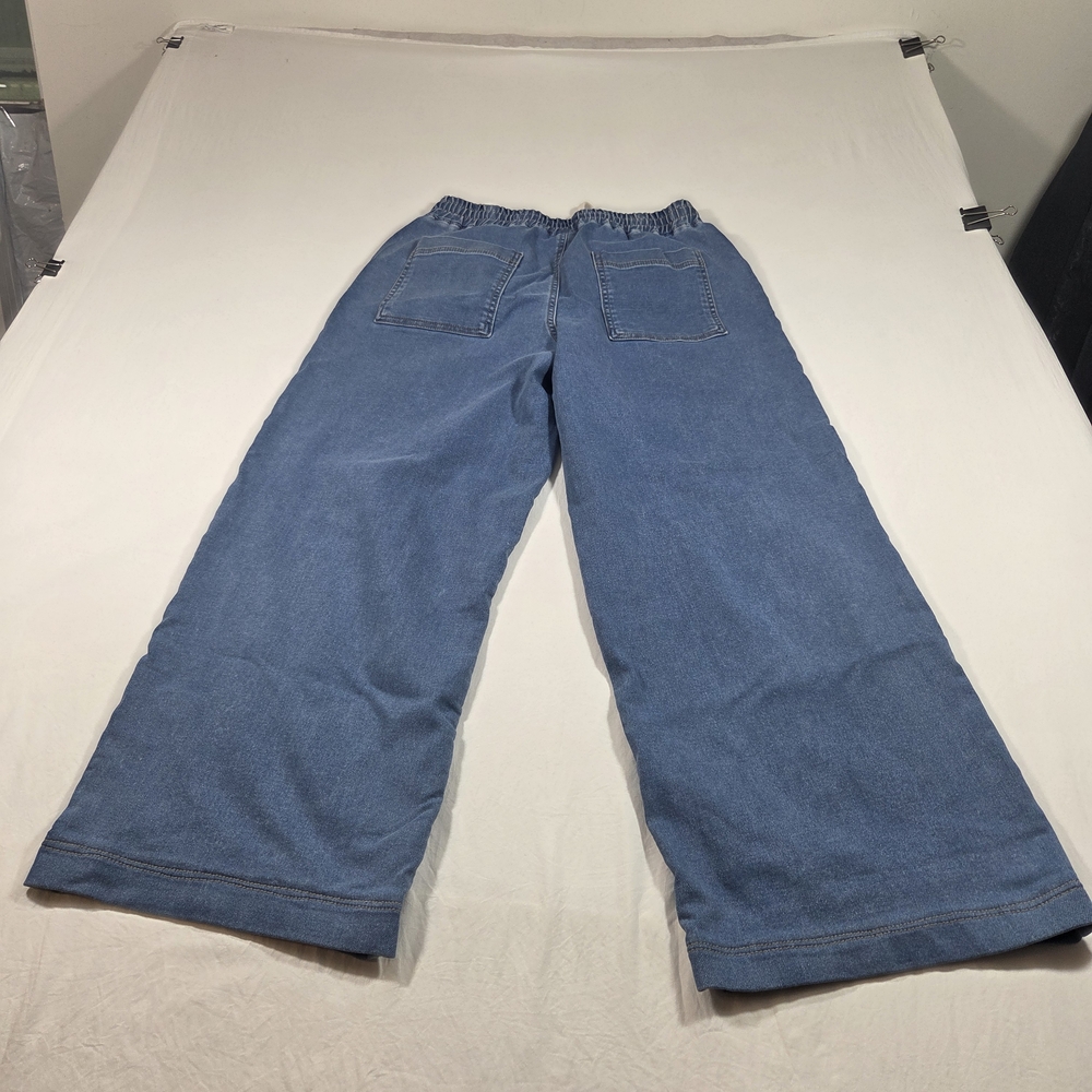 Sincerely Jules Wide Leg Pants Jeans Denim Jogger Pants with Drawstring - Blue - Picture 7 of 7